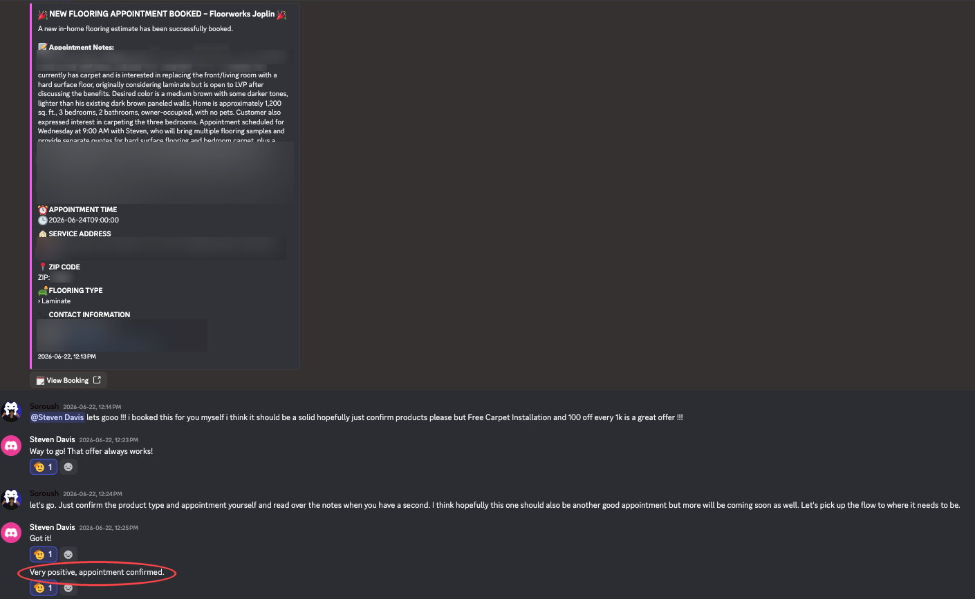 Blurred booking notification 4 from a partner channel