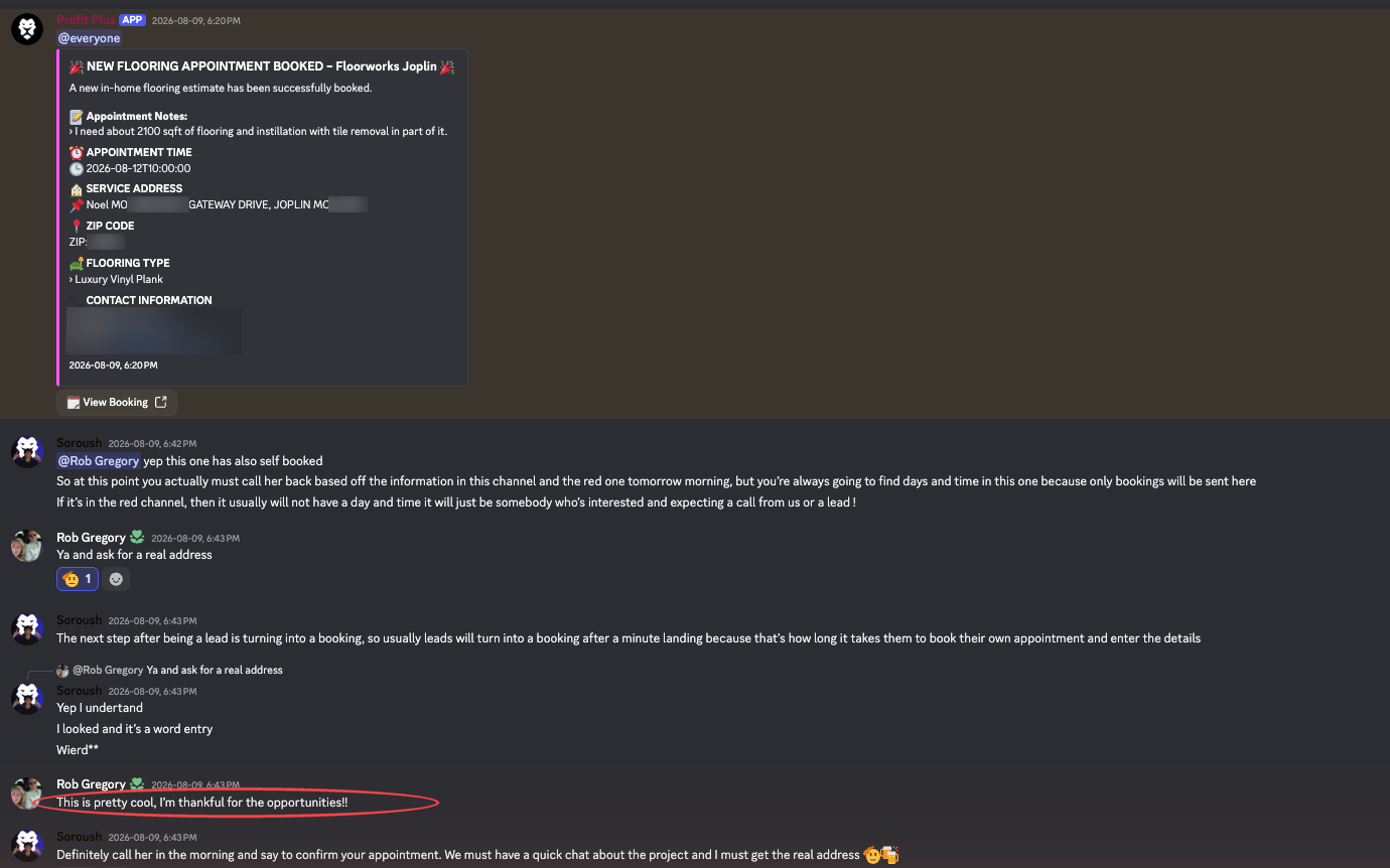 Blurred booking notification 6 from a partner channel
